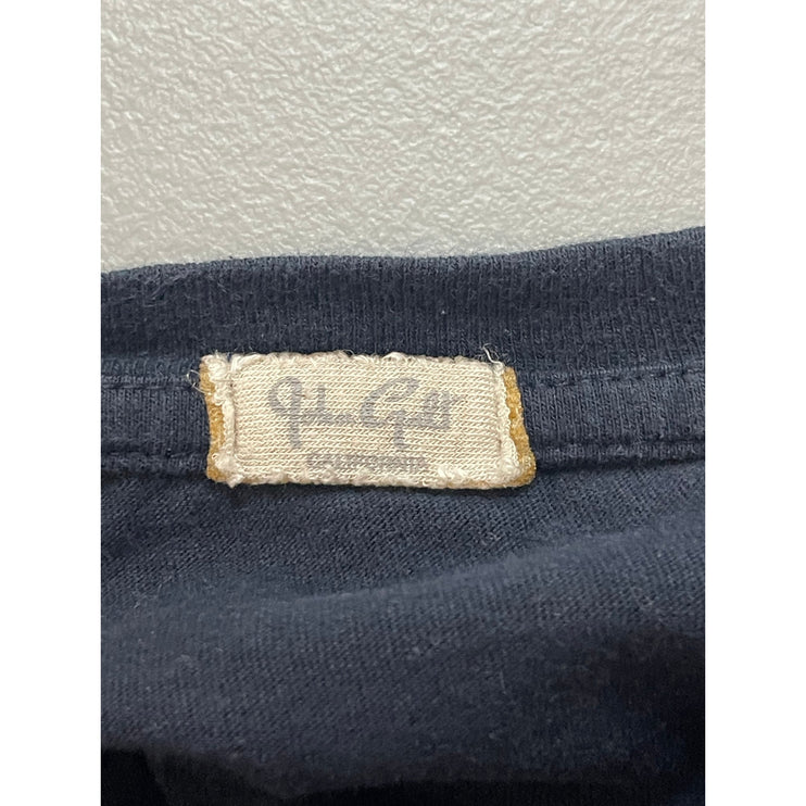 Brandy Melville J Galt Navy Blue Florence Short Sleeve Crop T Shirt Tee Top Sz S