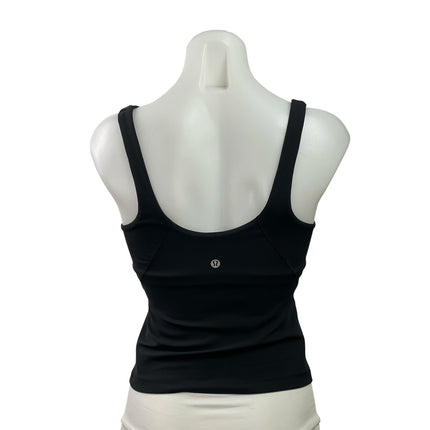 Lululemon Women's Black Scoop Neck Yoga Workout Running Athletic Tank Top Size 4