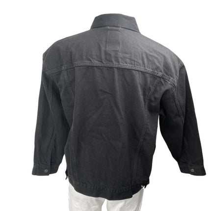 Gap Men's Black Button Down Long Sleeve Oversized Pocket Denim Jeans Jacket Sz L