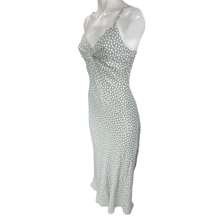 NEW Abercrombie & Fitch Gray Polka Dots Sleeveless Twist Front Cami Slip Dress S
