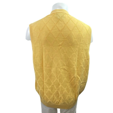 Pendleton Men's Yellow Sleeveless Button Down Cardigan Sweater Vest Tank Top XL