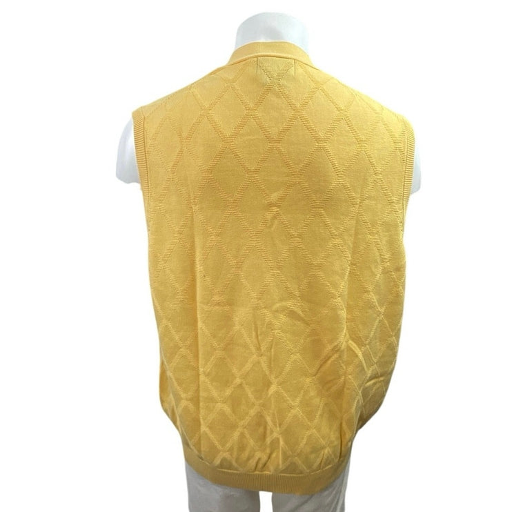 Pendleton Men's Yellow Sleeveless Button Down Cardigan Sweater Vest Tank Top XL