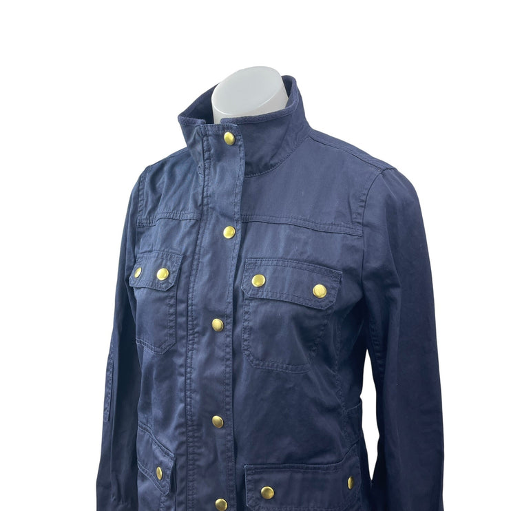 J.Crew Downtown Blue Long Sleeve Boyfriend Military Utility Field Coat Jacket XS