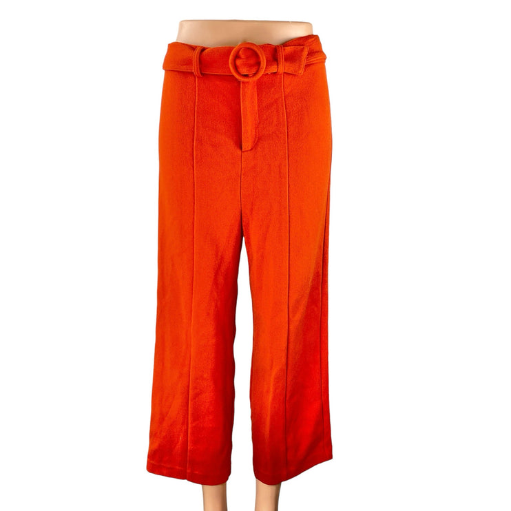 Free People Women's Coral Belted High Rise Wide Leg Baggy Trousers Pants Size 4