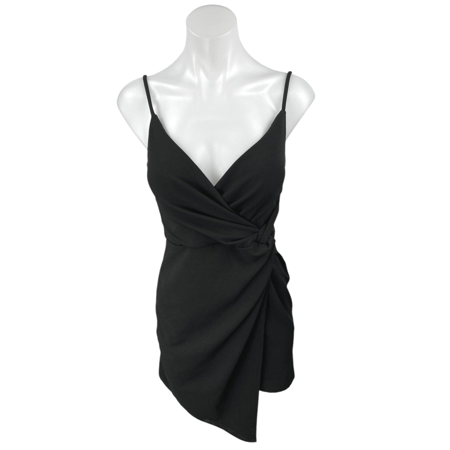 Lulus Women's Black Sleeveless V-Neck Cami Camisole Mini Wrap Tank Dre Brie Lulus Women's Black Sleeveless V-Neck Cami Camisole Mini Wrap Tank Dre Brie