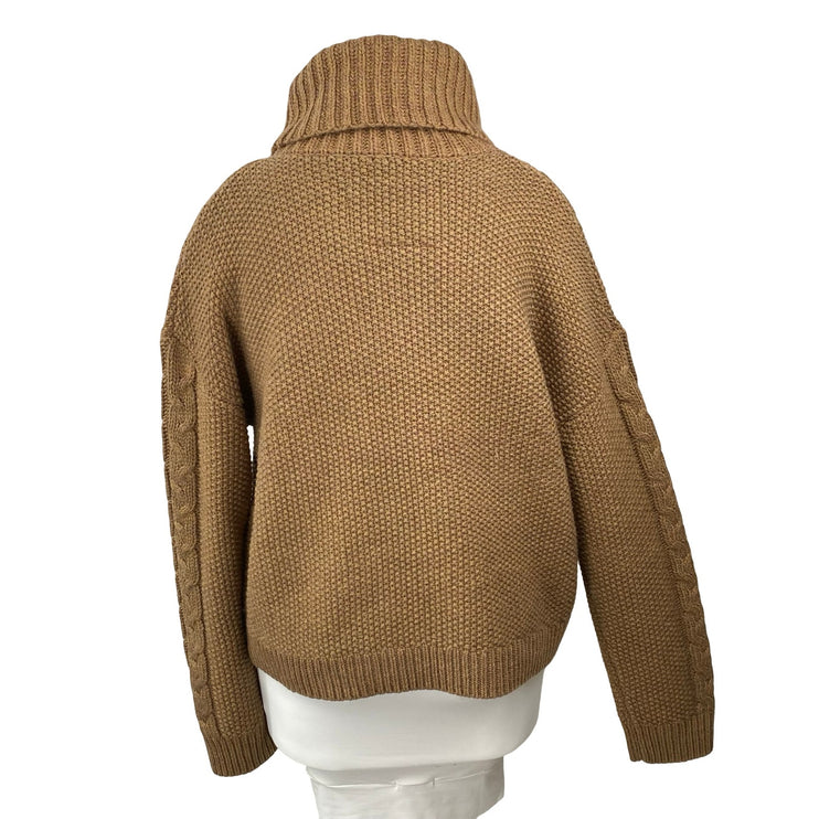 Superdry Vintage Athletic Wool Cable Knit Turtle Neck Long Sleeve Sweater Top 12