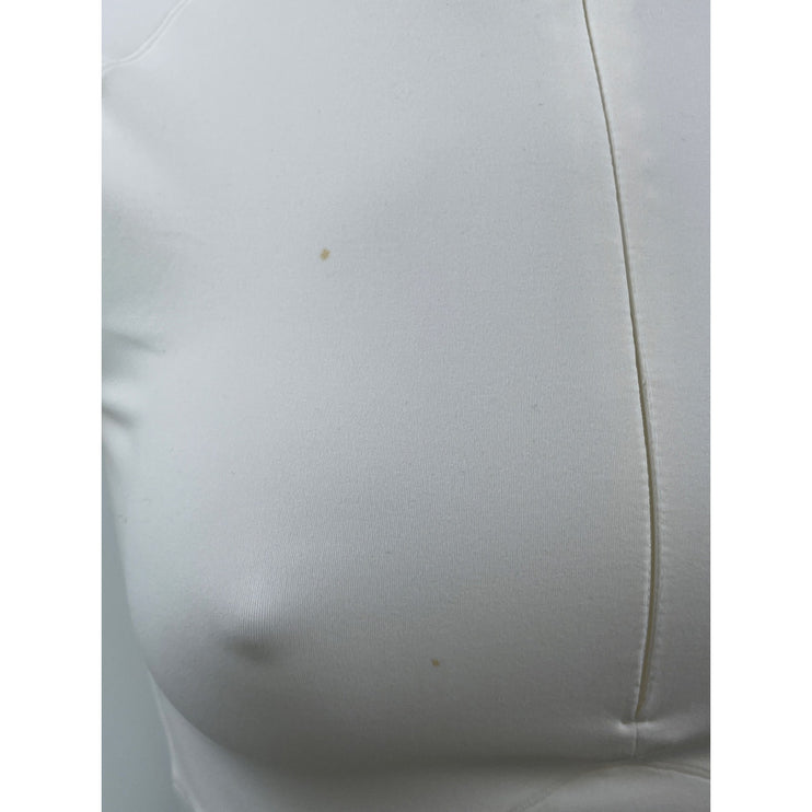 Varley Women's White Mock Neck Long Sleeve 1/2 Zip Athletic Crop Top Size S