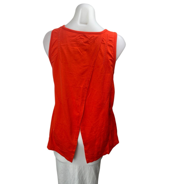 Athleta Ultimate Hybrid Coral Sleeveless Split Mesh Yoga Athletic Tank Top Sz M