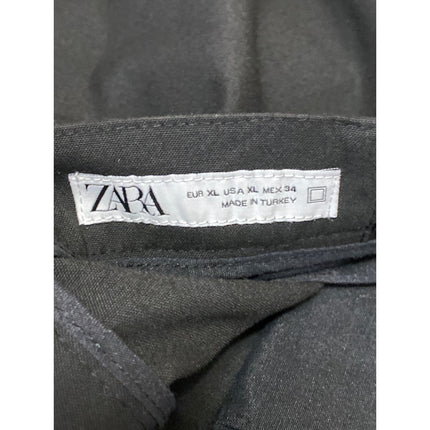 Zara Women's Black High Waisted Straight Leg Slim Fit Trousers Dress Pants Sz XL