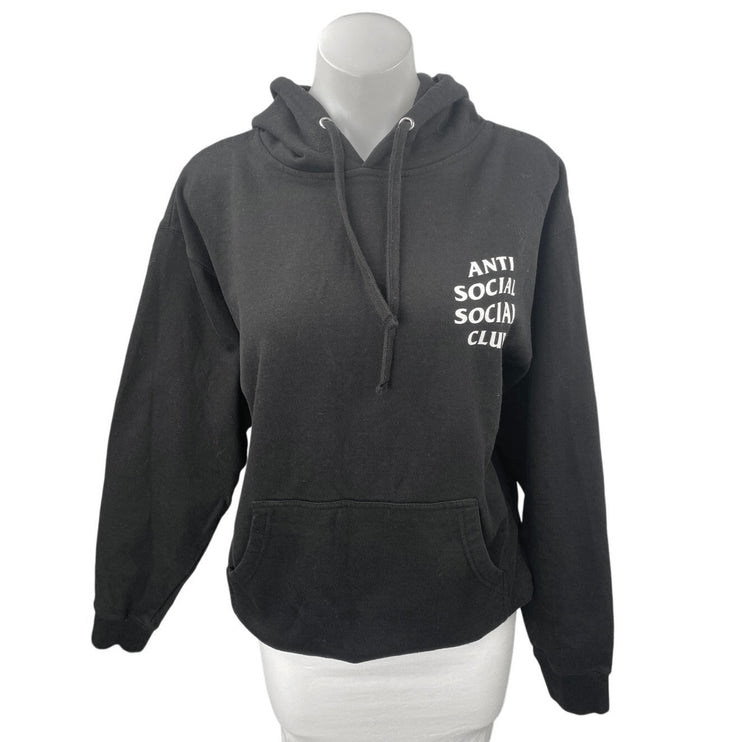 Anti Social Social Club Kkoch Black Logo Floral Graphic Hoodie Sweatshirt Top M