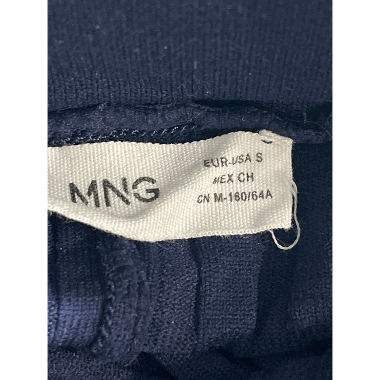 MNG Mango Blue Ribbed High Rise Skinny Yoga Athletic Activewear Leggings Pants S