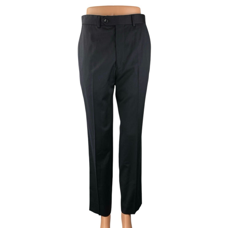 Brooks Brothers Women's Black High Waisted Straight Leg Trousers Dress Pants 36