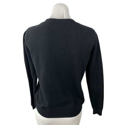 Maje Majicien Black Cashmere Wool Graphic Long Sleeve Sweatshirt Sweater Top 2