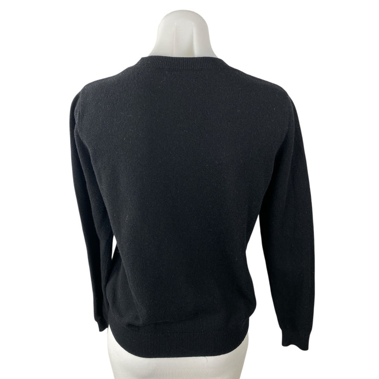 Maje Majicien Black Cashmere Wool Graphic Long Sleeve Sweatshirt Sweater Top 2
