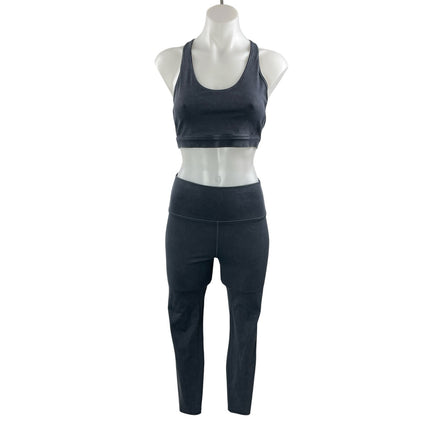 SOUL Cycle Gray Athletic Sports Bra & High Waist Legging Pants Activewear Set S