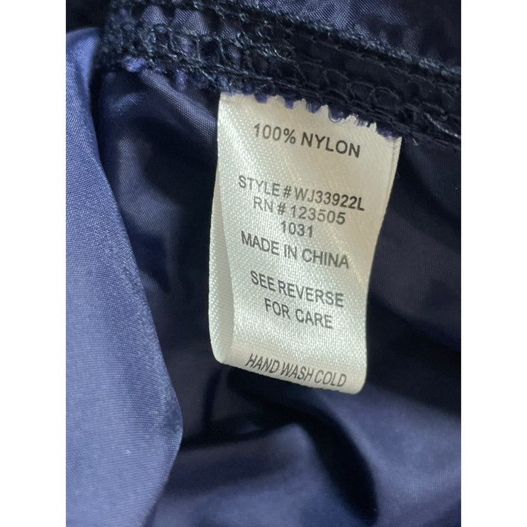 Heart & Hips Women's Navy Blue Hooded Long Sleeve Full Zip Windbreaker Jacket M