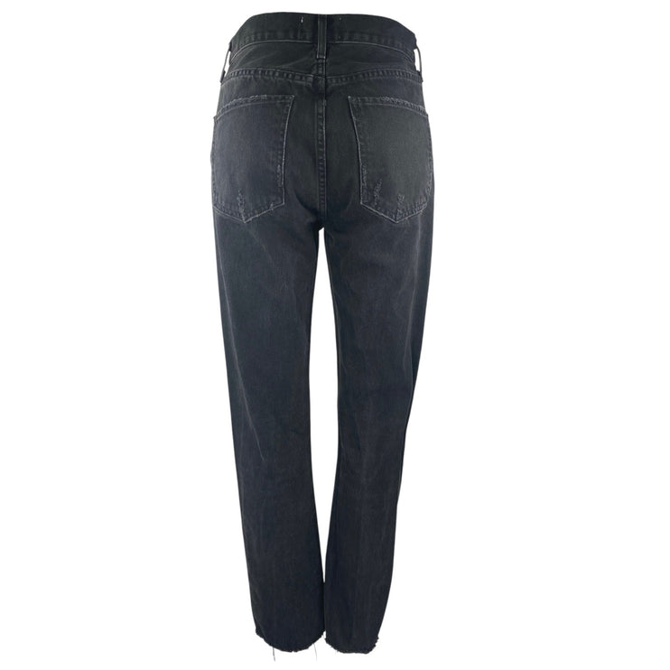 Agolde Women's Straight Leg High Waist Distressed Frayed Denim Jeans Pants Sz 26