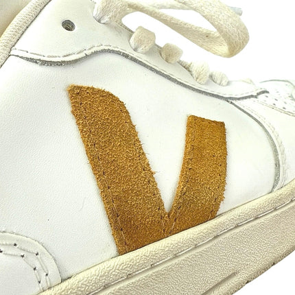 Veja V-10 Womens White Leather Lace Up Low Top Athletic Sneakers Shoes Size 8