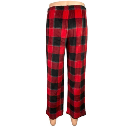 Stars Above Men Red Plaid Flannel Check Drawstring Sleepwear Pajama Pants Size M