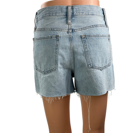 NEW Madewell Women's Blue High Rise Raw Hem Cut Off Denim Jean Shorts Size 25