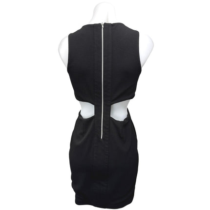 Aqua Women's Black Sleeveless Cutouts Zipper Mini Pencil Sheath Dress Size M