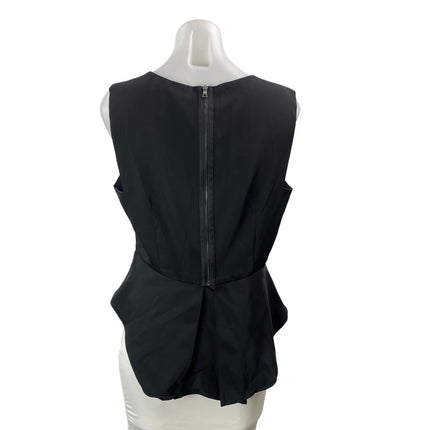 NEW BCBGMAXAZRIA Ariana Women's Black Sleeveless Flared Peplum Blouse Top Size M