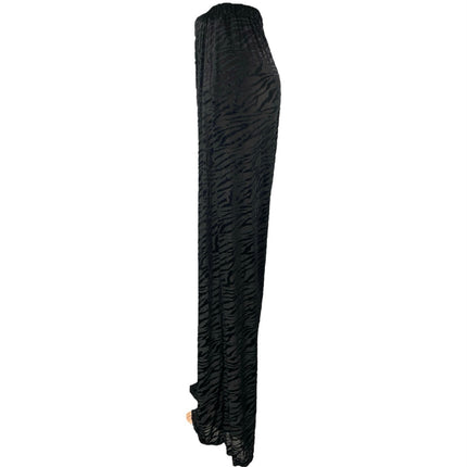NEW Daisy Street Black Velvet Tiger Animal Print Straight Wide Trousers Pants 1X