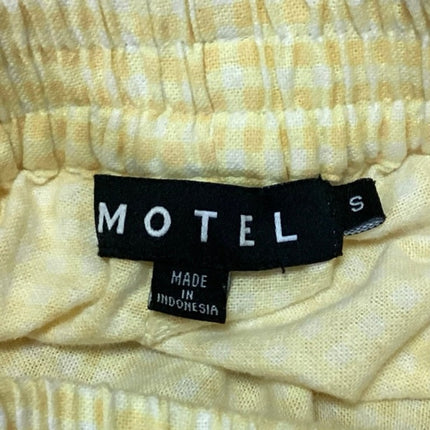 Urban Outfitters Motel Yellow Checkered Plaid Pull On Lounge Pajama Pants Sz S