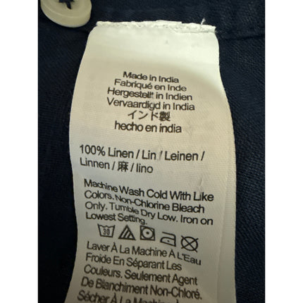 J.Crew 100% Linen Men's Blue Long Sleeve Collared Button Down Shirt Top Size 8