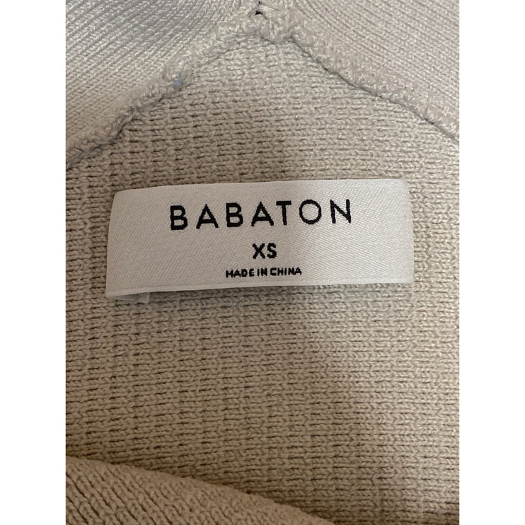 Aritzia Babaton Women's Beige Ribbed Knit Sculpt Sleeveless Crop Top Size XS