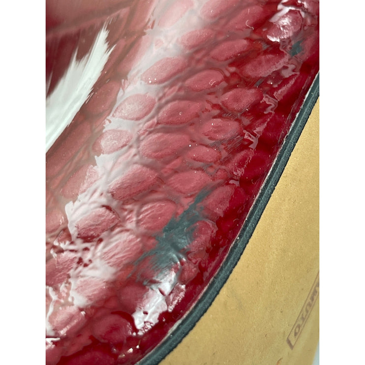 Vince Camuto Benedie Red Patent Leather Crocodile Pointed Toe Ankle Boots Sz 10