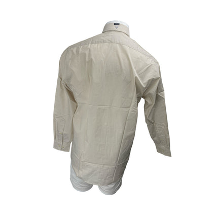 NEW Arrow Men's Beige Striped Long Sleeve Button Down Dress Shirt Top Size 15
