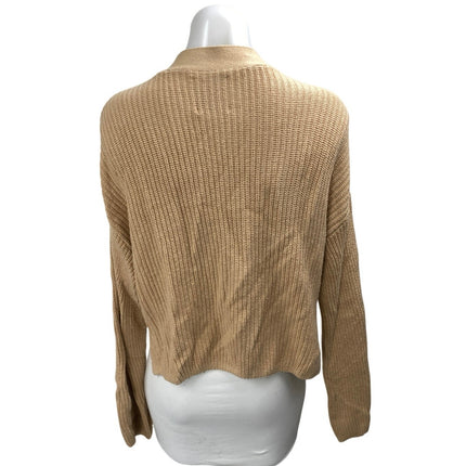 Abercrombie & Fitch Tan Long Sleeve Ribbed Knit Button Up Cardigan Sweater XS