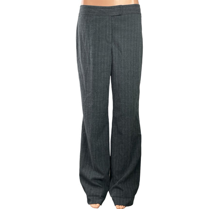 Sigrid Olsen Women's Black Pinstriped High Rise Wide Leg Trousers Pants Size 8