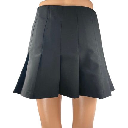 Zara Women's Black High Waisted Pleated Zip Casual A Line Mini Skirt Size S