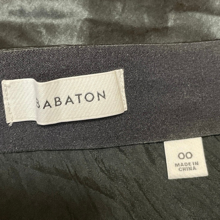 Aritzia Babaton Womens Black Silky Satin Knee Length Midi A-line Slip Skirt 00