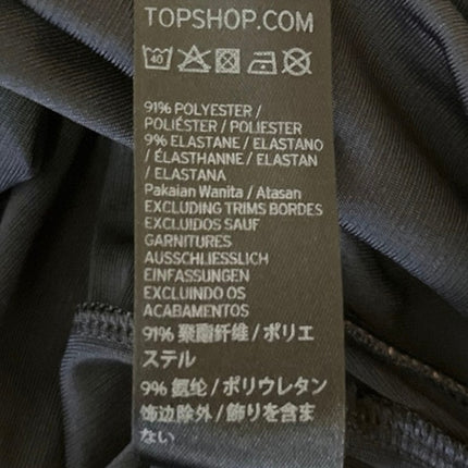 Topshop Women's Black Twist Knot Front V-neck Long Sleeve Bodysuit Blouse Top 12