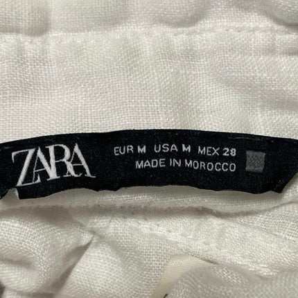 Zara Women's White Cotton Gauze Long Sleeve Button Down Blouse Shirt Top Size M
