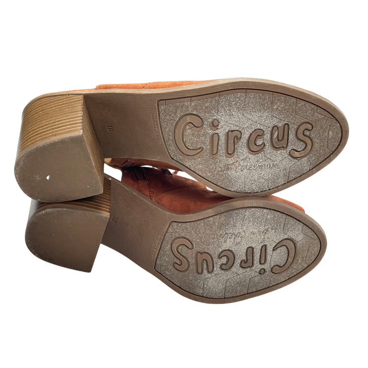 Circus by Sam Edelman Kiera Gladiator Brown Faux Leather Block Heel Sandals 10