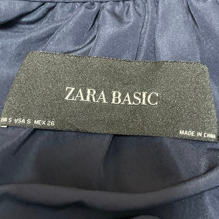 Zara Basic Women's Navy Blue Long Sleeves Front Zip Bomber Coat Jacket Size S