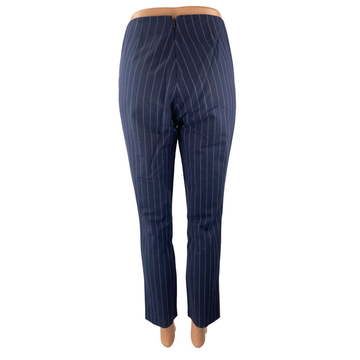 Rag & Bone Simone Snap Ankle Navy Blue Striped High Rise Skinny Trousers Pants 0