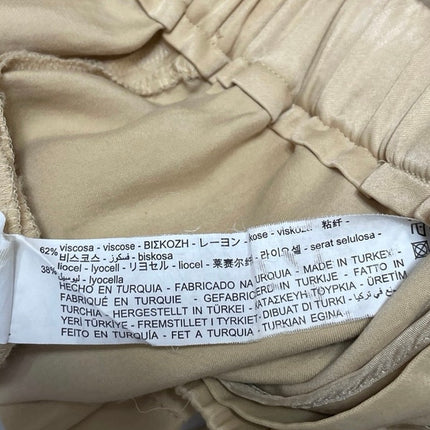 Zara Women's Beige High Waisted Button Fly Skinny Straight Leg Trousers Pants XS