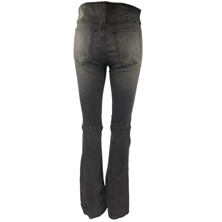 Free People Women's Gray Mid Rise Pull On Bootcut Flared Denim Jeans Pants Sz 27