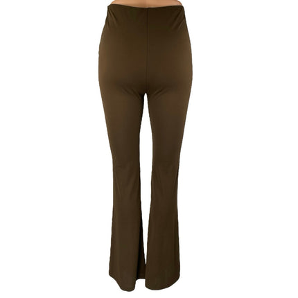 Zara Women's Brown High Waisted Stretch Yoga Flared Bootcut Leggings Pants Sz S