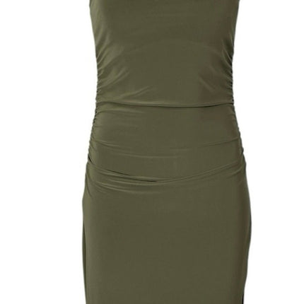 Aritzia Wilfred Smooth Matter Remedy Olive Green Halter Slit Maxi Dress Size XS