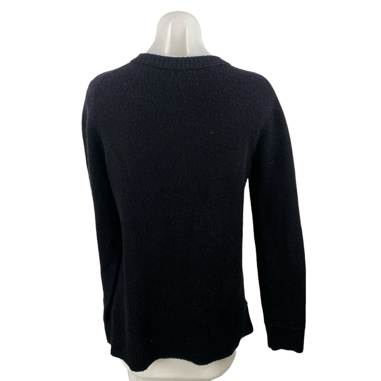 J.Crew Women's Black Long Sleeve Round Neck Knit Relaxed Sweater Top Size S