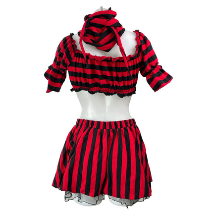 Trickz N' Treatz Shiver Me Timbers Pirate Costume Black Red 2 Piece Sets Size S