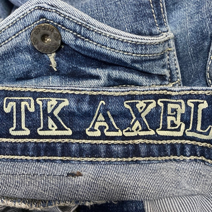 TK Axel Men's Blue Mid Rise Medium Wash Slim Bootcut Denim Jeans Size 32x32