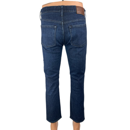 J.Crew 770 Mens Blue Dark Wash High Waist Straight Skinny Denim Jeans W32 L30