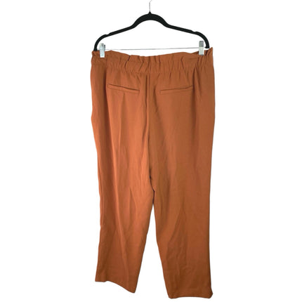 Ann Taylor LOFT Women's Rust Brown Belted Paperbag Cropped Trousers Pants Size L